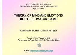 theory of mind and emotions in the ultimatum game