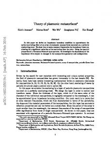 Theory of plasmonic metasurfaces