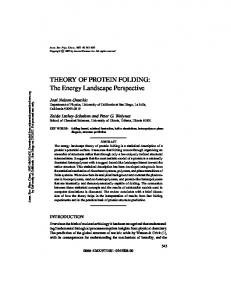 THEORY OF PROTEIN FOLDING: The Energy ...