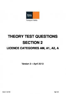 THEORY TEST QUESTIONS SECTION 2