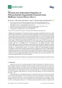 Thermal and Antioxidant Properties of