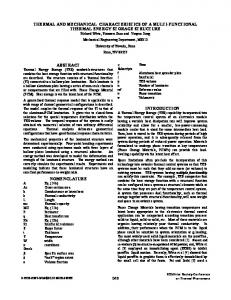 thermal and mechanical characteristics of a multi-functional thermal