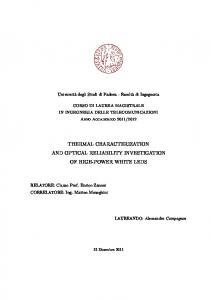 thermal characterization and optical reliability investigation of high ...