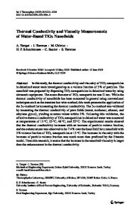 Thermal Conductivity and Viscosity Measurements of ... - Springer Link