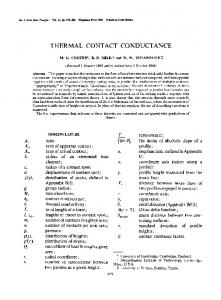 THERMAL CONTACT CONDUCTANCE