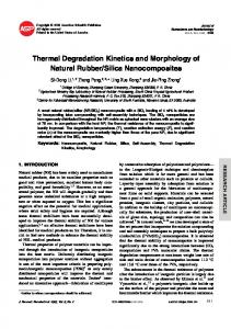 Thermal Degradation Kinetics and Morphology of