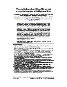 Thermal independent Silicon-Nitride slot waveguide ... - OSA Publishing