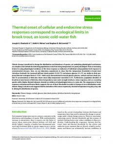 Thermal onset of cellular and endocrine stress responses correspond ...