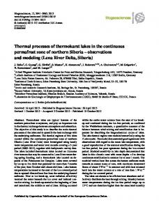 Thermal processes of thermokarst lakes in the ... - Biogeosciences