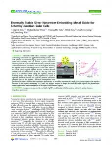 Thermally Stable Silver Nanowires-Embedding ... - ACS Publications