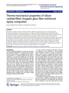 Thermo-mechanical properties of silicon carbide filled chopped glass ...