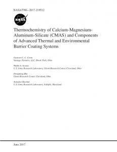 Thermochemistry of Calcium-Magnesium- Aluminum-Silicate (CMAS ...