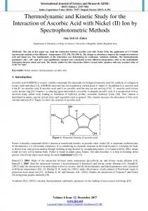 Thermodynamic and Kinetic Study for the Interaction of Ascorbic Acid