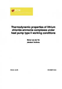 Thermodynamic properties of lithium chloride ammonia complexes ...