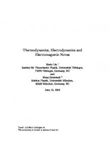Thermodynamics, Electrodynamics and Electromagnetic Forces