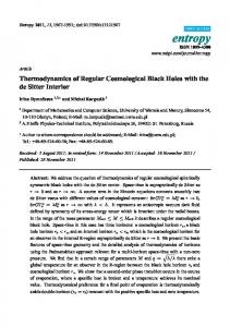 Thermodynamics of Regular Cosmological Black Holes with the de