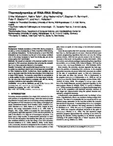 Thermodynamics of RNA-RNA Binding