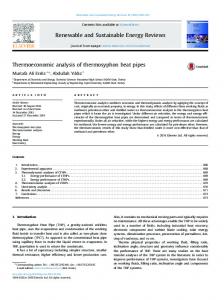 Thermoeconomic analysis of thermosyphon heat pipes