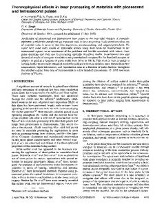 Thermophysical effects in laser processing of ... - Semantic Scholar