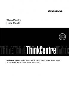 ThinkCentre User Guide - Lenovo