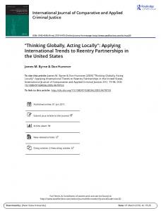 Thinking Globally, Acting Locally'': Applying