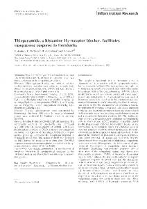 Thioperamide, a histamine H3-receptor blocker ...