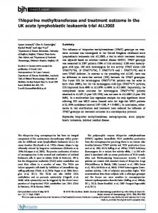 Thiopurine methyltransferase and treatment ... - Wiley Online Library