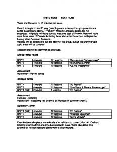 THIRD YEAR YEAR PLAN