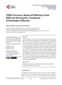THMs Precursor Removal Efficiency from Different Wastewater ...