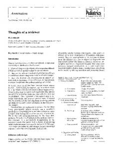 Thoughts of a reviewer - Springer Link