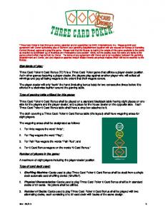 Three Card Poker 6 Card Bonus: Rules