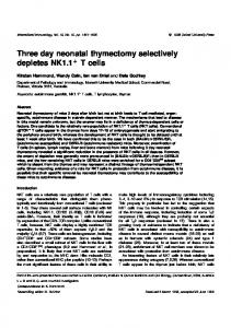 Three day neonatal thymectomy selectively ... - Semantic Scholar