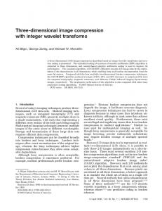 Three-dimensional image compression with integer ... - CiteSeerX