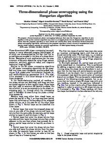 Three-dimensional phase unwrapping using the ... - OSA Publishing