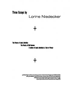 Three Essays by Lorine Niedecker