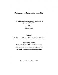 Three essays on the economics of smoking