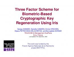 Three Factor Scheme for Biometric-Based Cryptographic Key ...