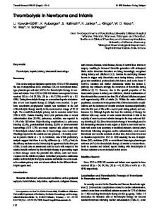 Thrombolysis in Newborns and Infants