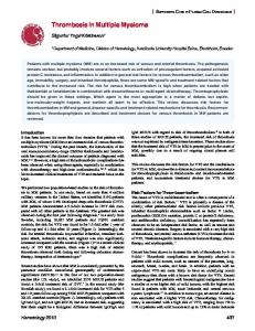 Thrombosis in Multiple Myeloma