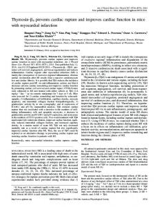 Thymosin-4 prevents cardiac rupture and improves cardiac function in ...