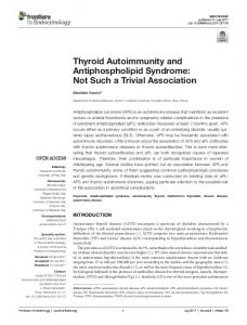 Thyroid Autoimmunity and Antiphospholipid