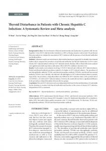 Thyroid Disturbance in Patients with Chronic Hepatitis C Infection: A