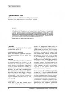 Thyroid Function Tests - SAGE Journals