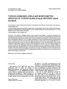 THYROID HORMONES LEVELS AND ...