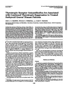 Thyrotropin Receptor Autoantibodies Are Associated with Continued ...