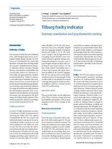 Tilburg frailty indicator