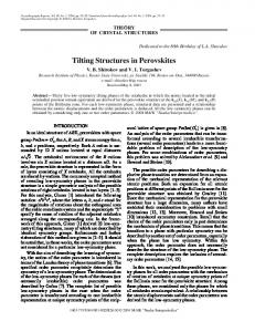 Tilting Structures in Perovskites