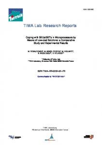 TIMA Lab. Research Reports