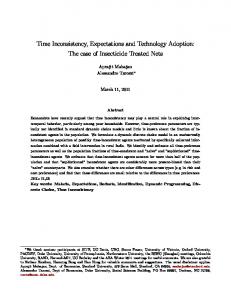 Time Inconsistency, Expectations and Technology ... - UC Berkeley