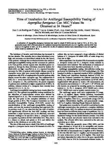 Time of Incubation for Antifungal Susceptibility Testing of Aspergillus ...